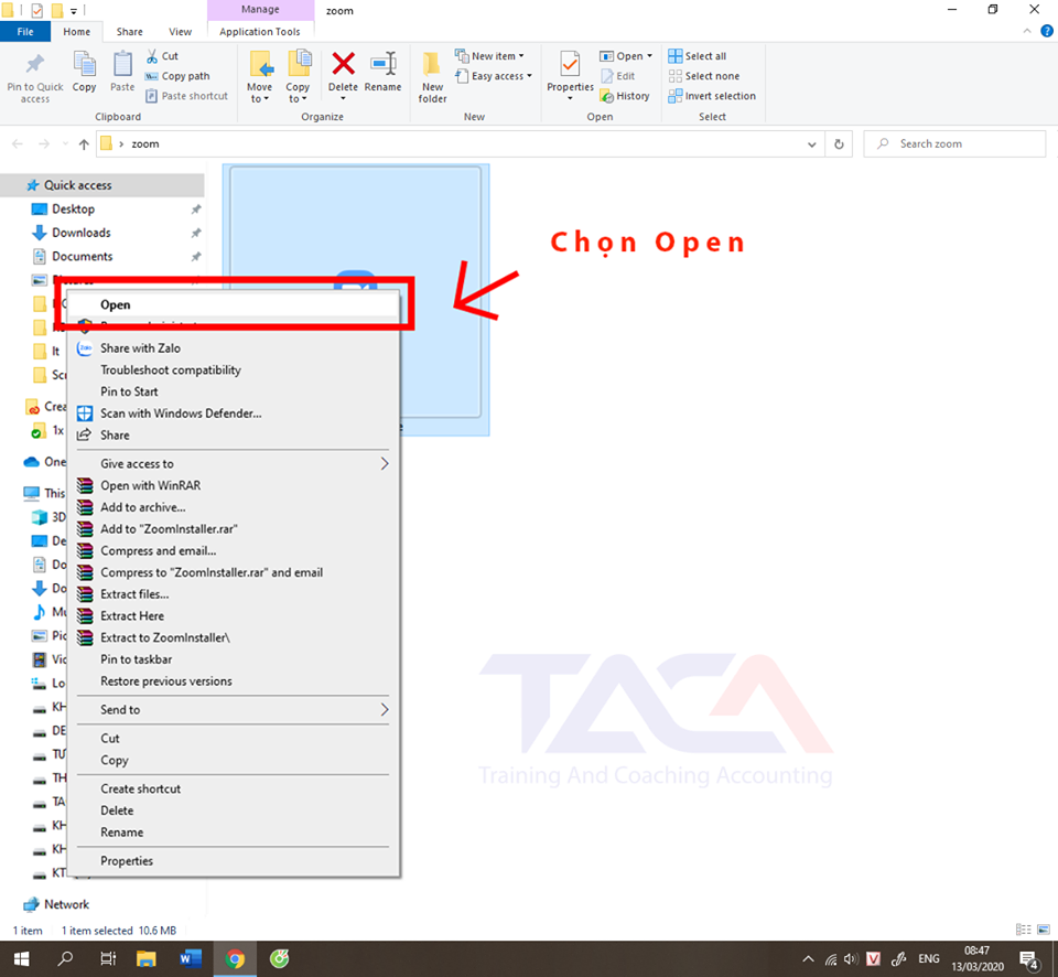 TACA hướng dẫn học trực tuyến qua phần mềm Zoom chất lượng cao