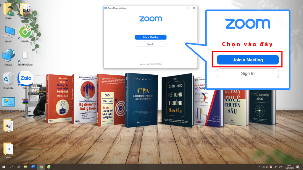 TACA hướng dẫn học trực tuyến qua phần mềm Zoom chất lượng cao