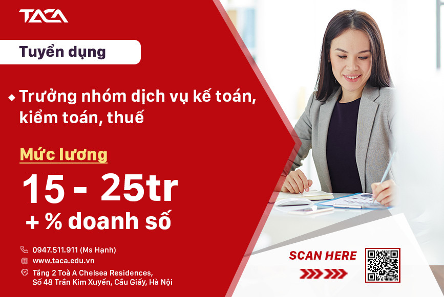 Tuyển Vị trí Trưởng nhóm dịch vụ kế toán, kiểm toán, thuế