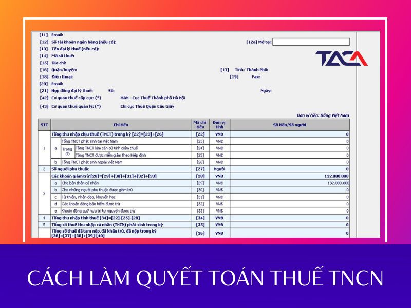 cach lam quyet toan thue tncn