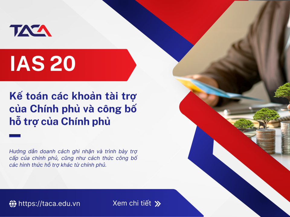 IAS 20 - Kế toán các khoản tài trợ của Chính phủ và công bố hỗ trợ của Chính phủ