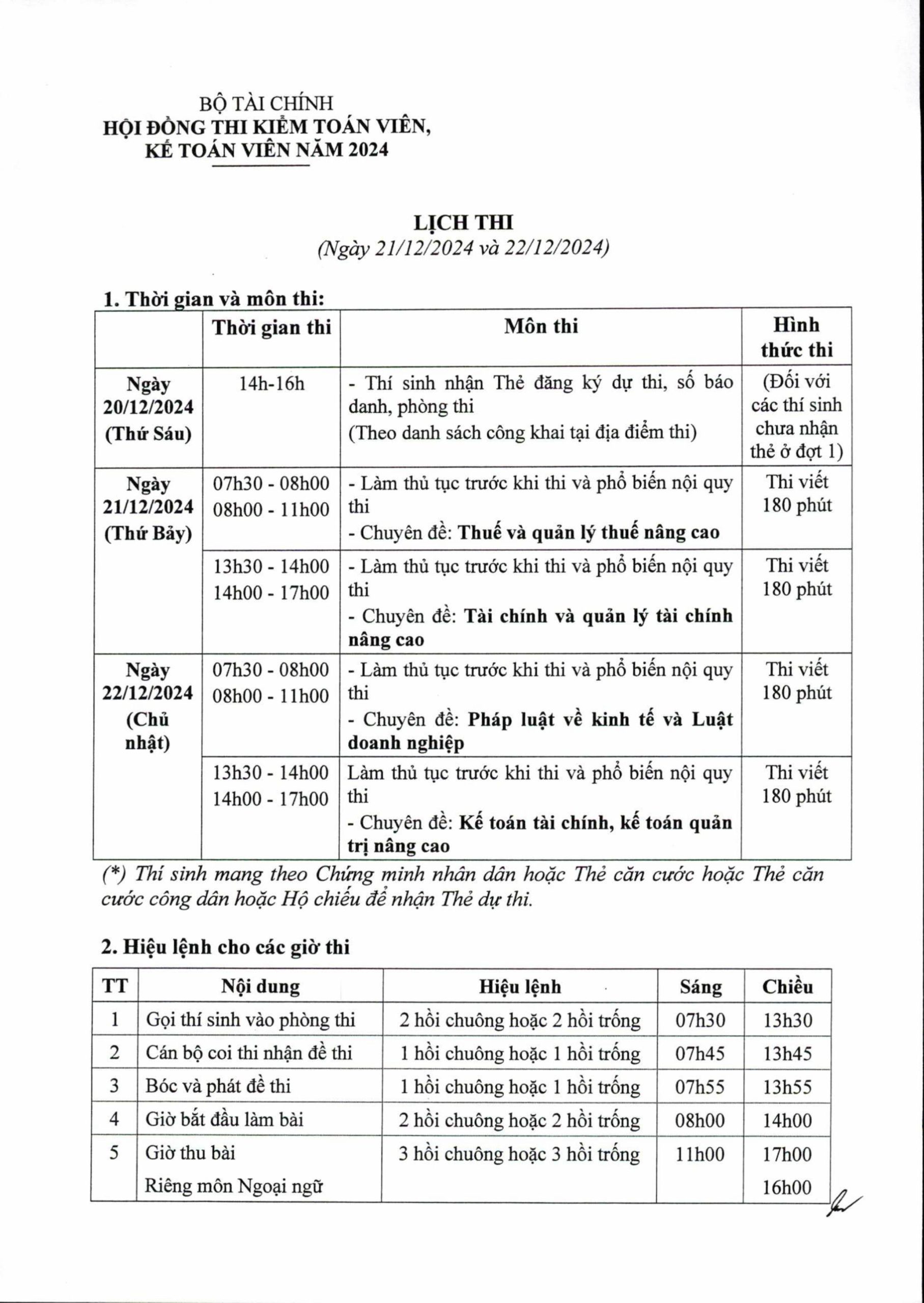 lịch thi cpa từng môn