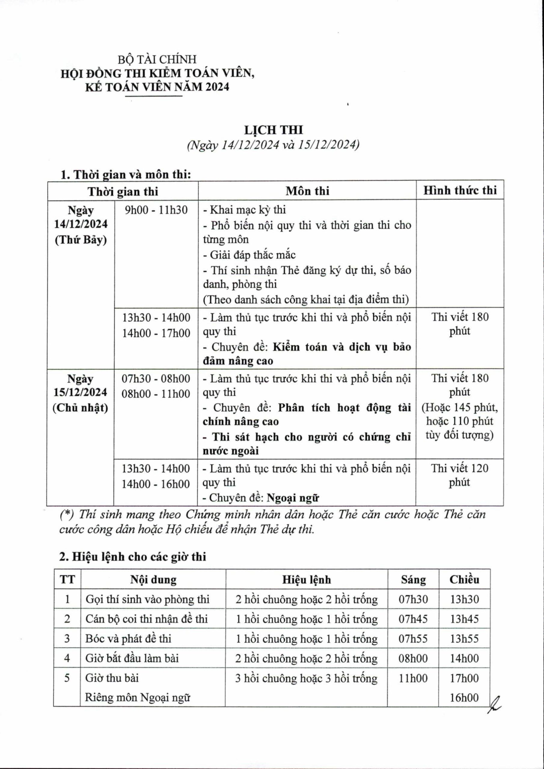 lịch thi cpa từng môn