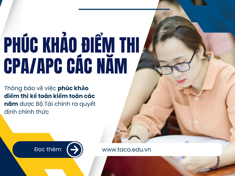 Thông báo về việc phúc khảo điểm thi kế toán kiểm toán (các năm)