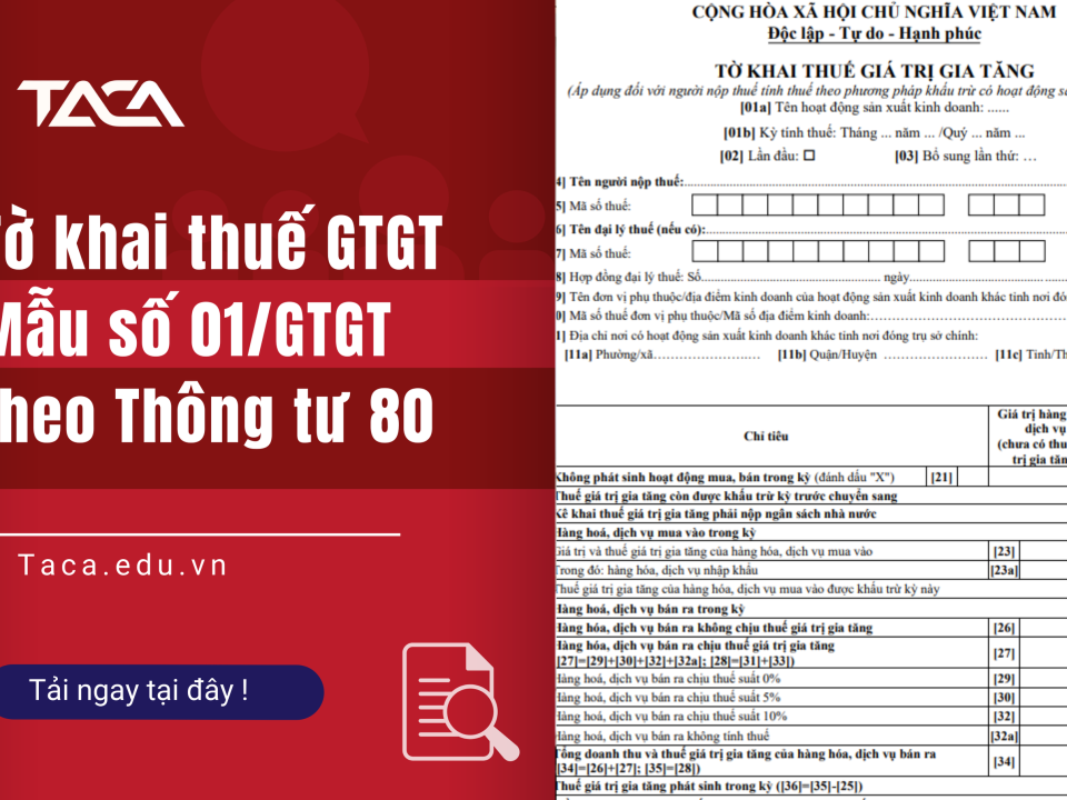 tờ khai thuế giá trị gia tăng mẫu 01