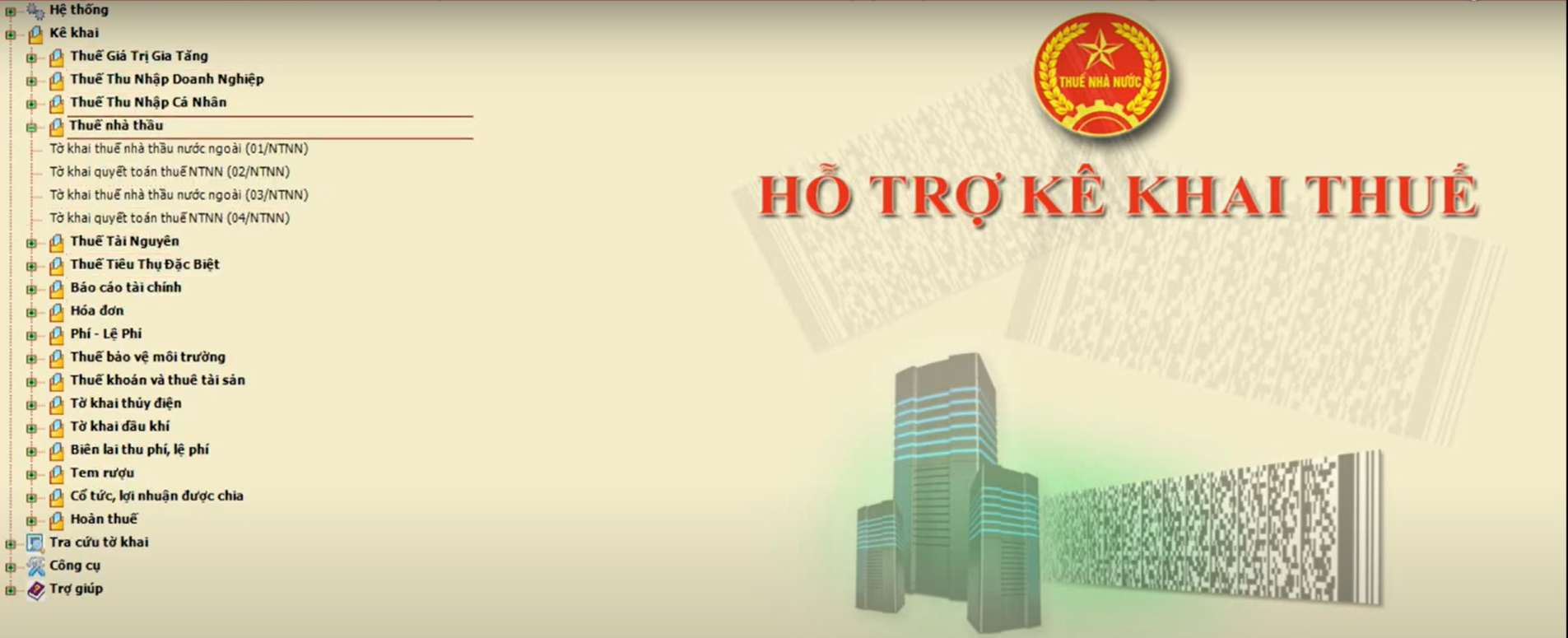 Kê khai thuế nhà thầu qua mạng