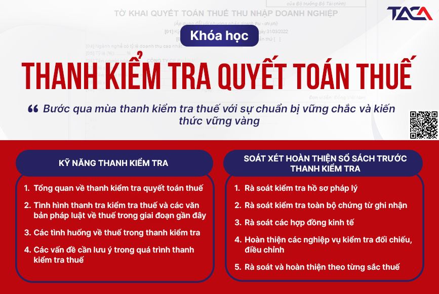 Khóa học Thanh kiểm tra Quyết toán thuế