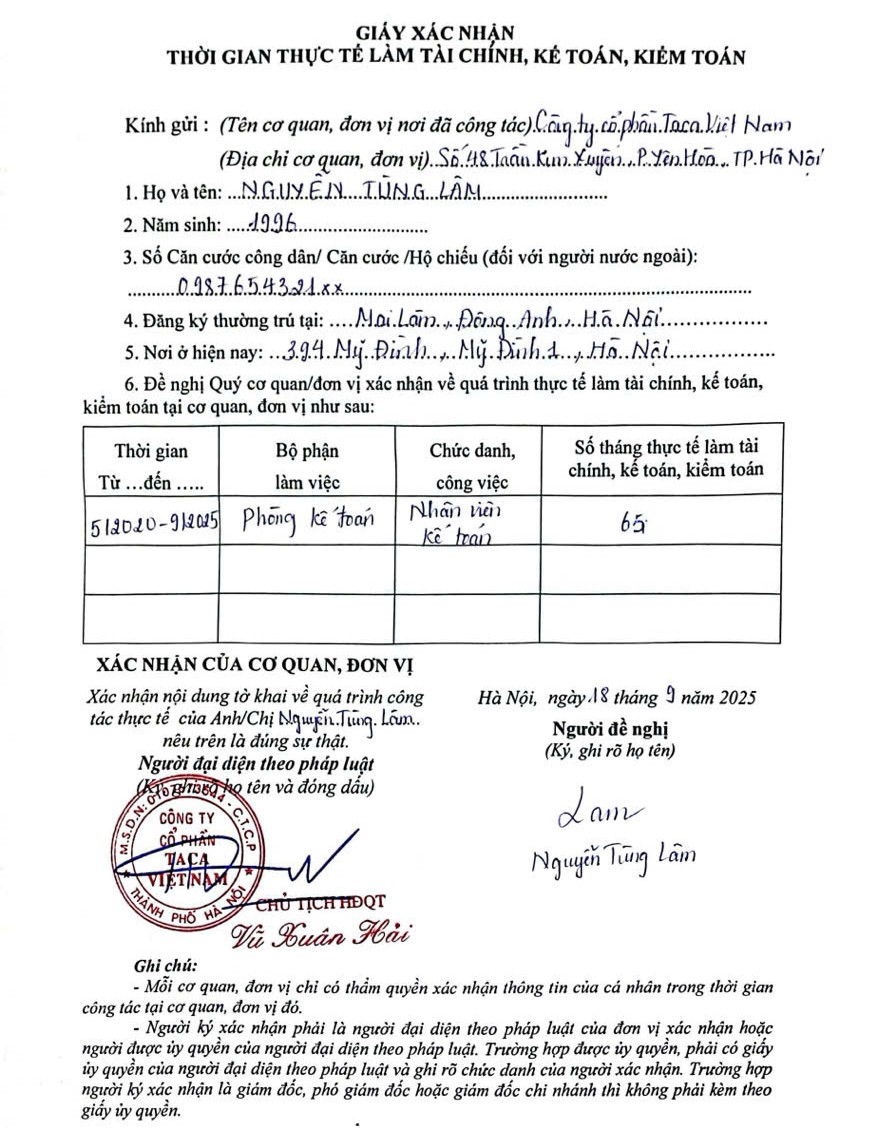 Hướng dẫn hoàn thiện hồ sơ thi CPA/APC 2025 mới nhất