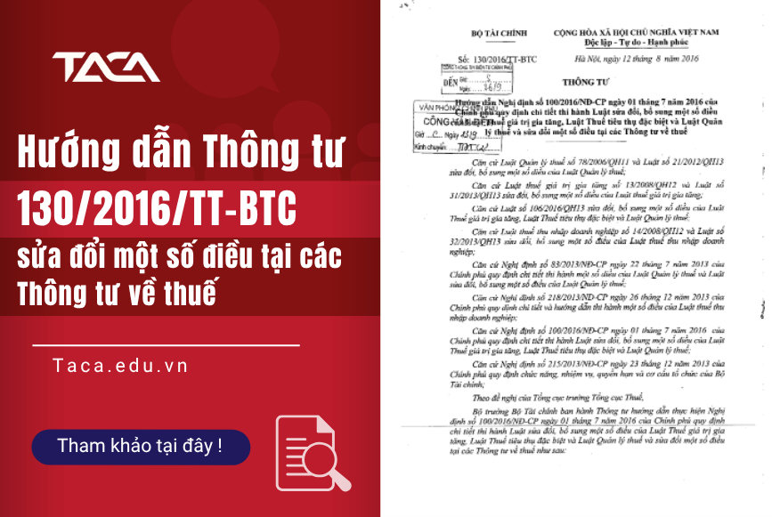 Thông tư số 130/2016/TT-BTC