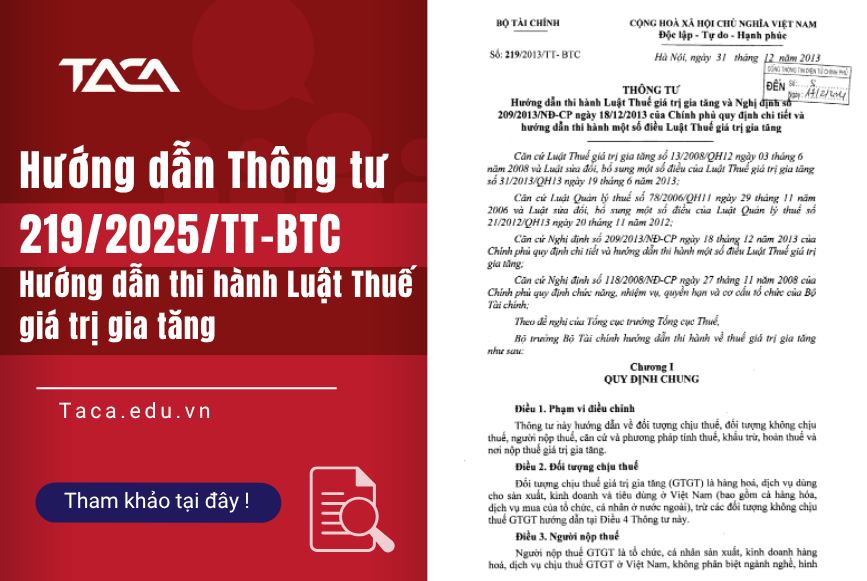 Thông tư số 219/2013/TT-BTC