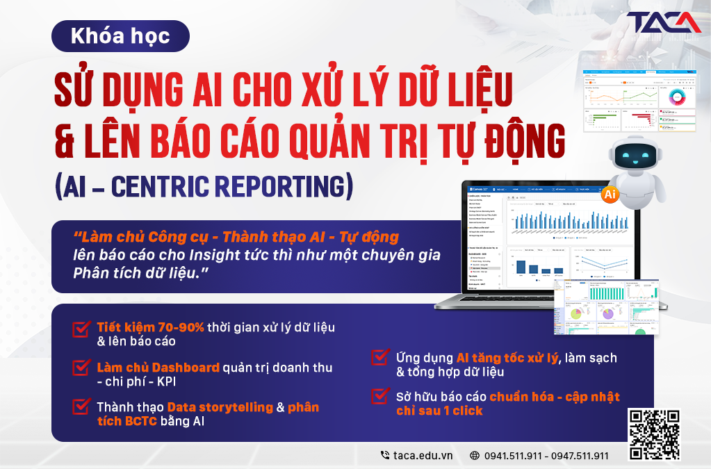 Khóa học AI trong xử lý dữ liệu & Lên Báo cáo quản trị tự động