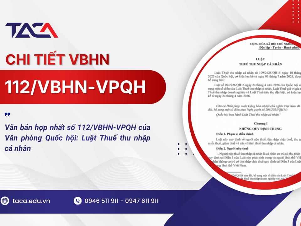 Văn bản hợp nhất số 112/VBHN-VPQH