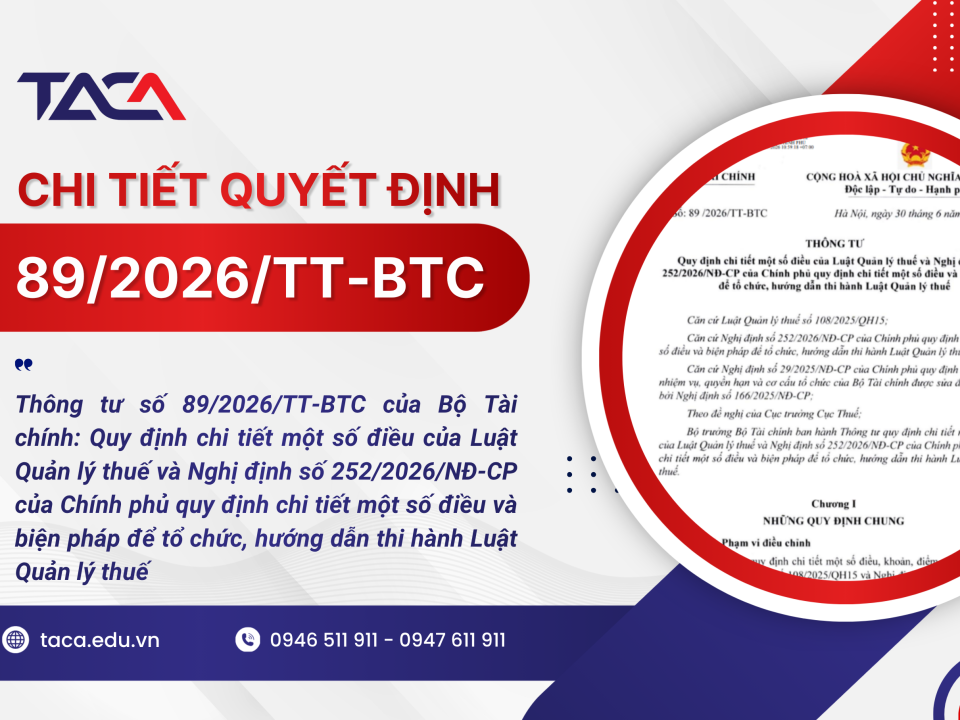 Thông tư số 89/2026/TT-BTC
