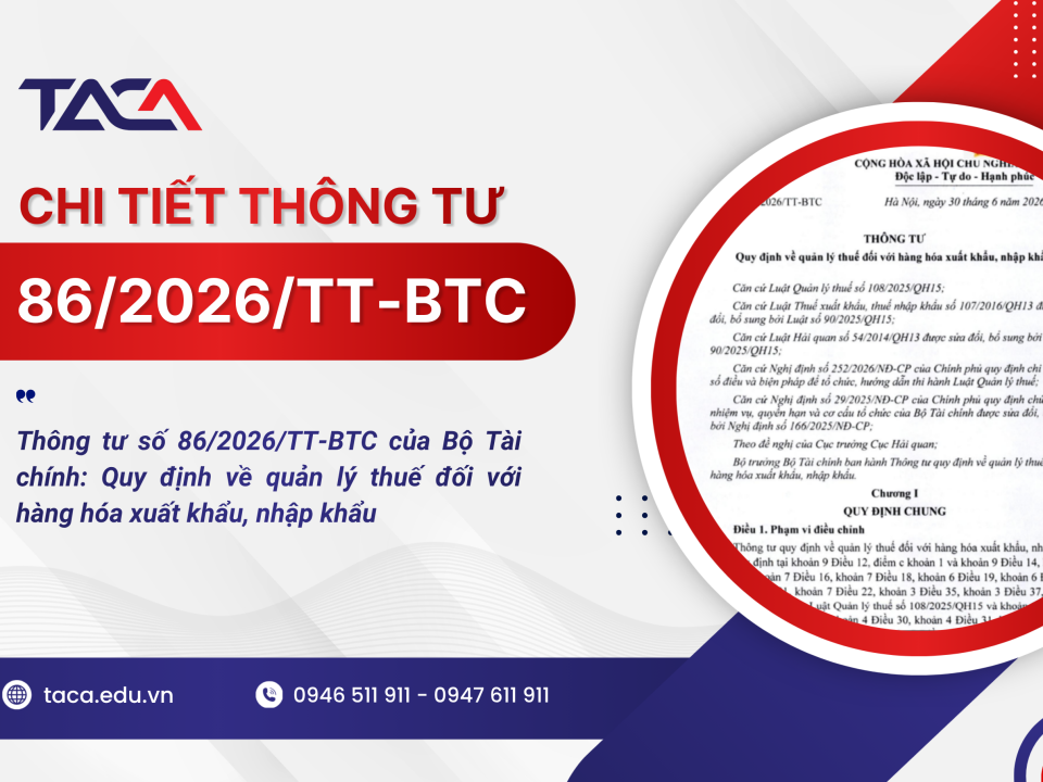 Thông tư số 86/2026/TT-BTC